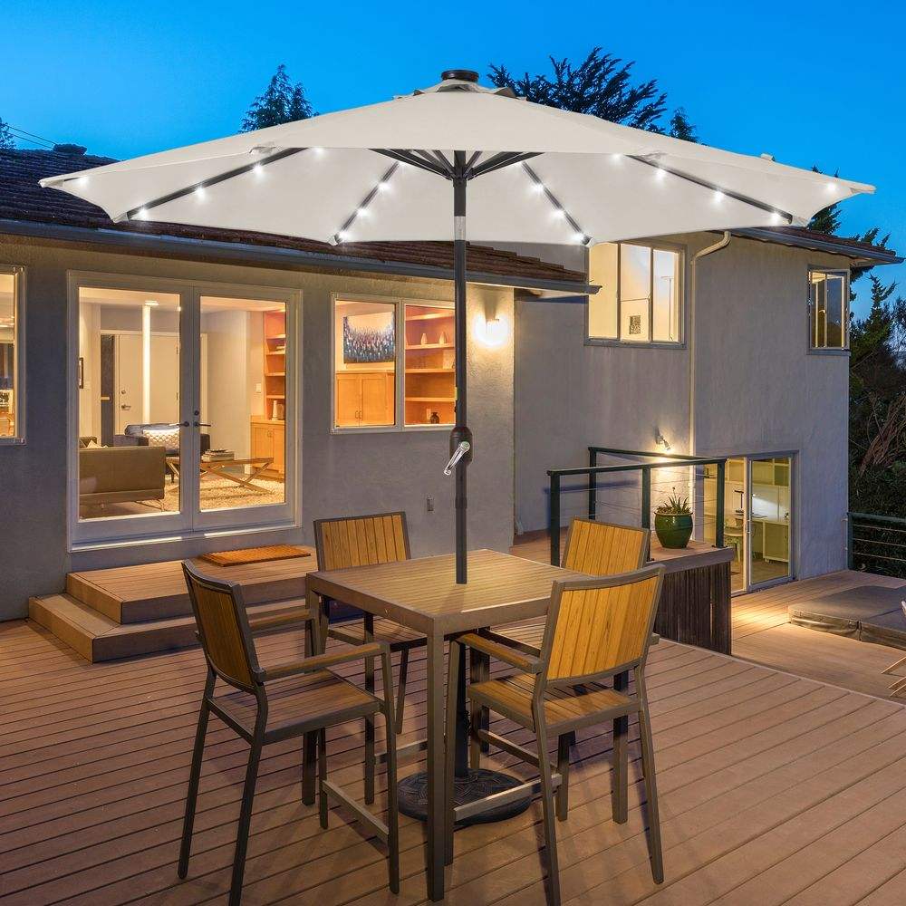 SONKUKI Outdoor 9ft LED Round Patio Market Table Umbrella - Sonkuki