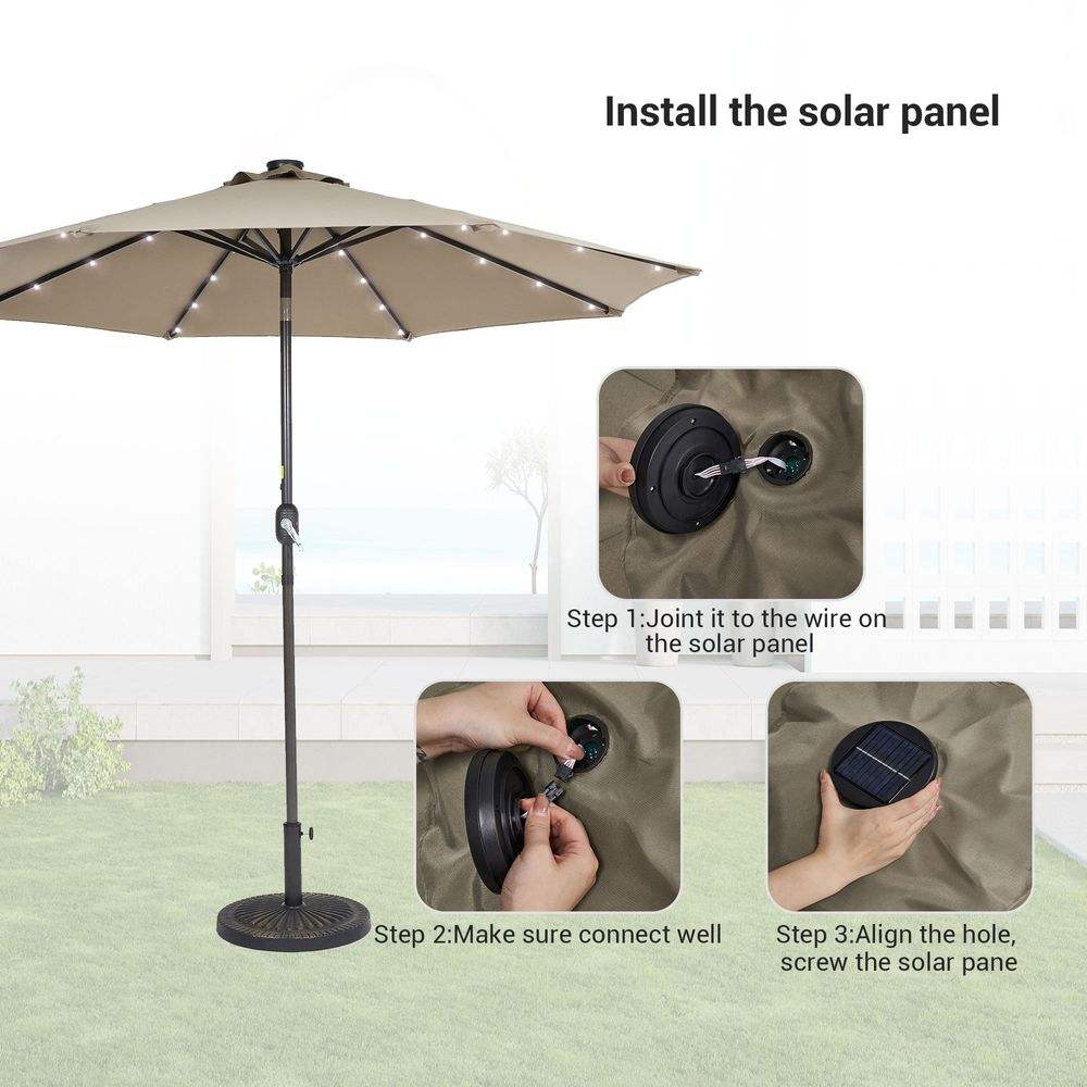 SONKUKI LED 9ft Aluminum Market Umbrellas.