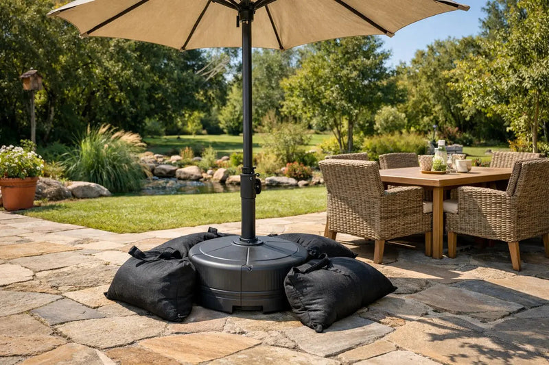 How to Secure a Patio Umbrella and Prevent Tipping - Sonkuki