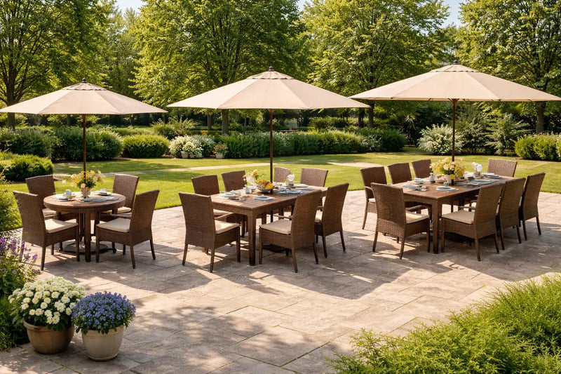 Patio Umbrella Size Guide for 4, 6, or 8 Person Tables - Sonkuki