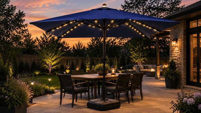 Solar LED Patio Umbrellas: Benefits for Evening Outdoor Living - Sonkuki