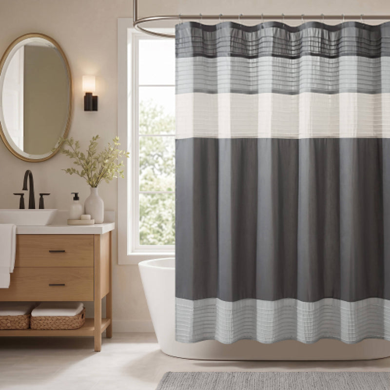 1 PC Faux Silk Shower Curtain - Sonkuki
