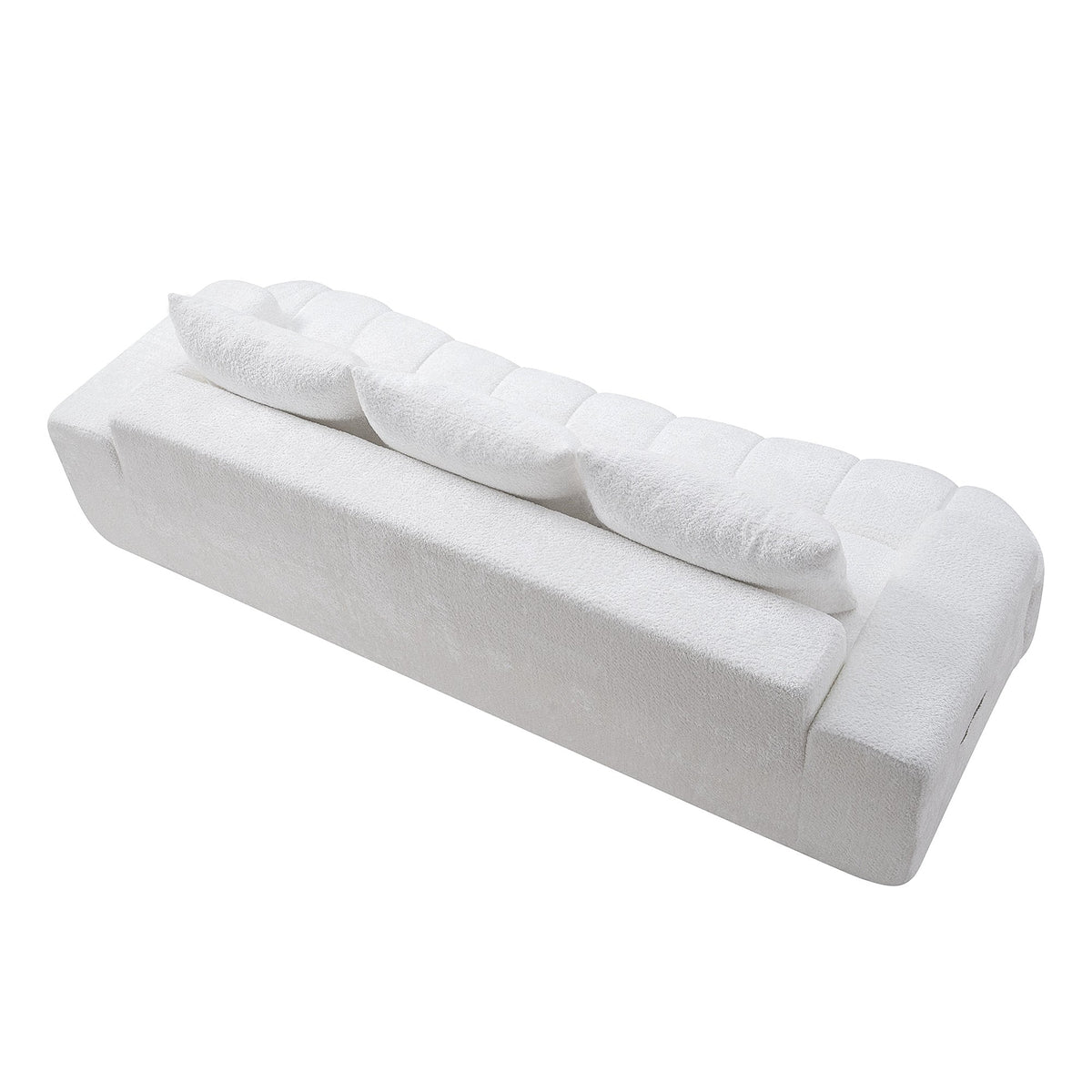 100" Extra Large Curved Front Compressed Sectional Sofa, 3-Seat Cloud-Like Boucle Couch with High Resilience Foam, Easy to Move & Ship, Modern Oversized Sofa for Living Room - Sonkuki