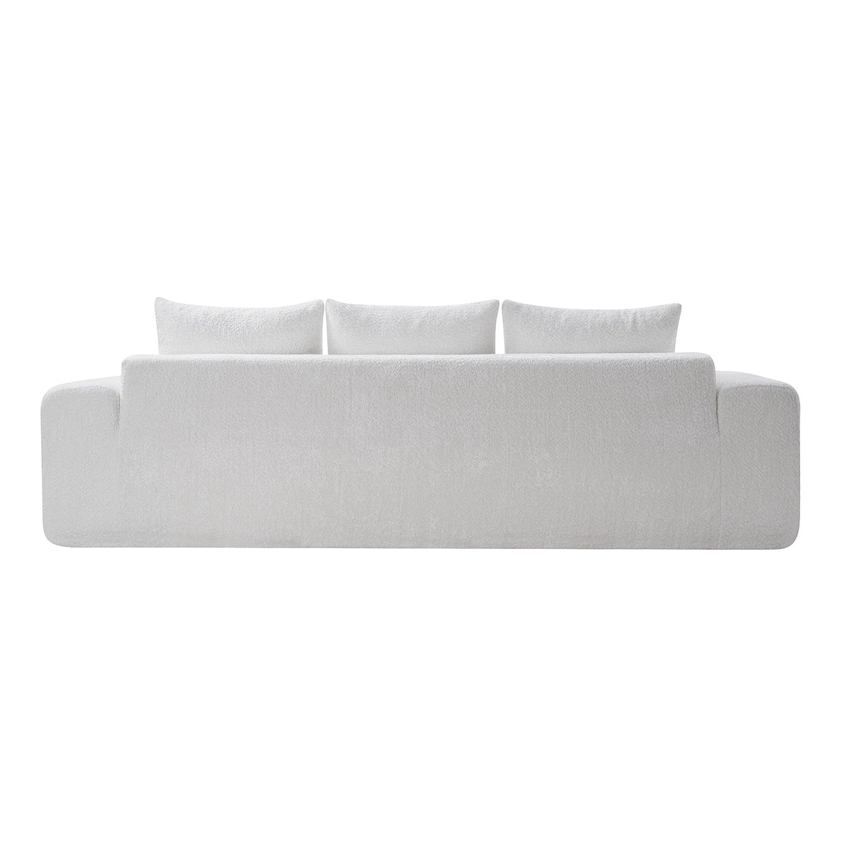 100" Extra Large Curved Front Compressed Sectional Sofa, 3-Seat Cloud-Like Boucle Couch with High Resilience Foam, Easy to Move & Ship, Modern Oversized Sofa for Living Room - Sonkuki