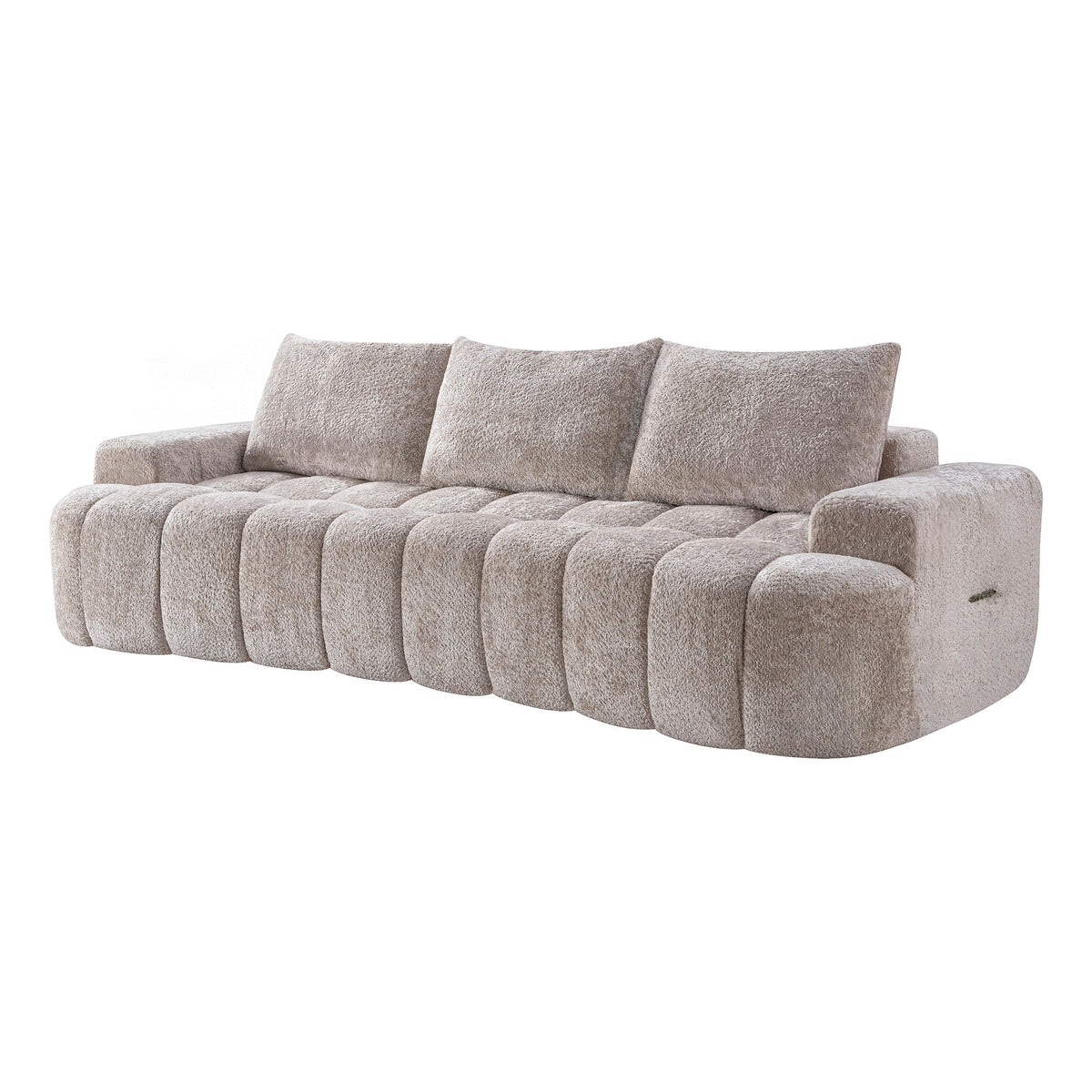 100" Extra Large Curved Front Compressed Sectional Sofa, 3-Seat Cloud-Like Boucle Couch with High Resilience Foam, Easy to Move & Ship, Modern Oversized Sofa for Living Room - Sonkuki