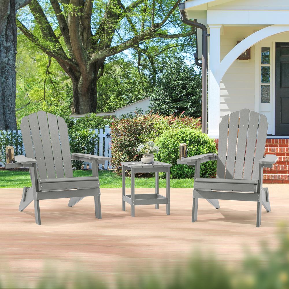 Gray adirondack chairs plastic sale