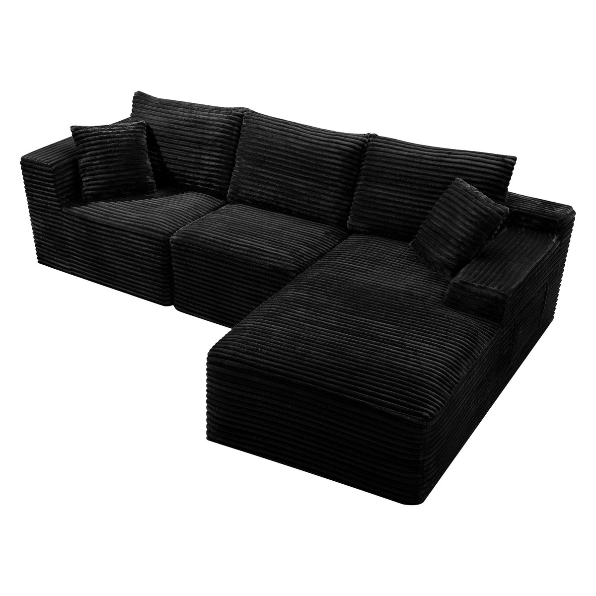 103.9"Cloud Modular Sectional Sofa Couch with L-Shape Chaise,Modern Minimalist Upholstered Couches for Living Room Bedroom,Deep Seat Corner Couch,No Assembly Required - Sonkuki