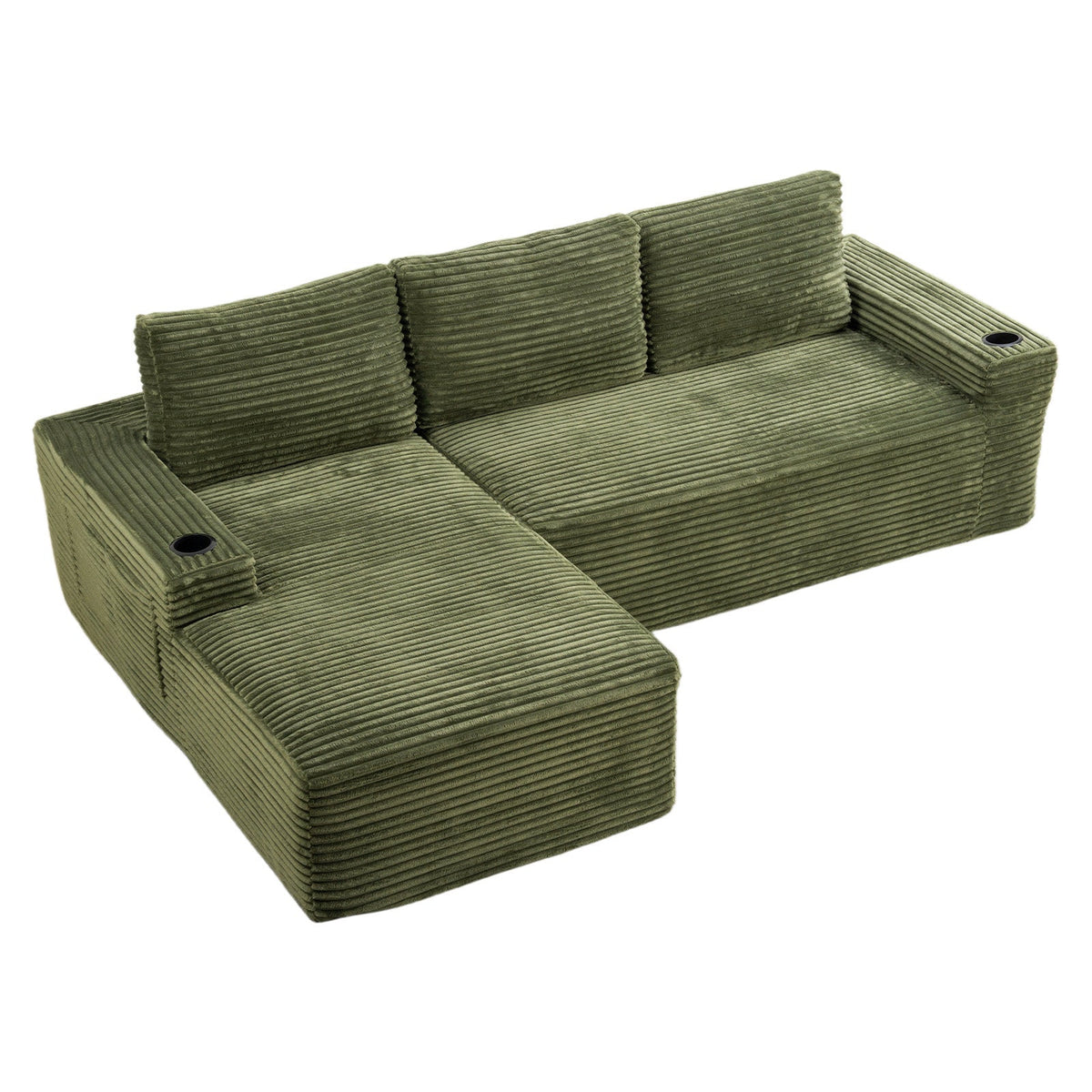 104 Inch Cloud Sectional Couch,Modern Modular Sectional Sofa with Deep Seat,Corduroy Boneless Couches with L-Shape Chaise for Living Room Bedroom,No Assembly Required - Sonkuki