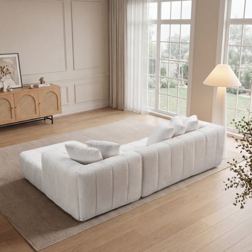 106.3" Cloud Modular Sectional Sofa Couch with L-Shape Chaise,Modern Minimalist Upholstered Couches for Living Room Bedroom,Deep Seat Corner Couch,No Assembly Required - Sonkuki