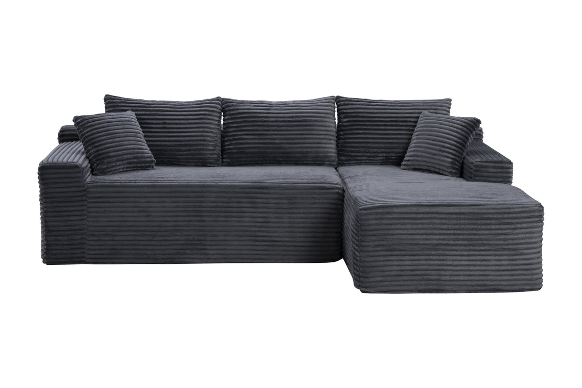 106.3" Cloud Modular Sectional Sofa Couch with L-Shape Chaise,Modern Minimalist Upholstered Couches for Living Room Bedroom,Deep Seat Corner Couch,No Assembly Required - Sonkuki