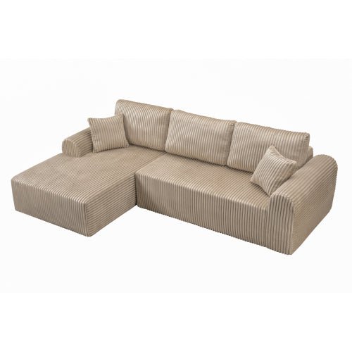 106.3" Cloud Modular Sectional Sofa Couch with L-Shape Chaise,Modern Minimalist Upholstered Couches for Living Room Bedroom,Deep Seat Corner Couch,No Assembly Required - Sonkuki