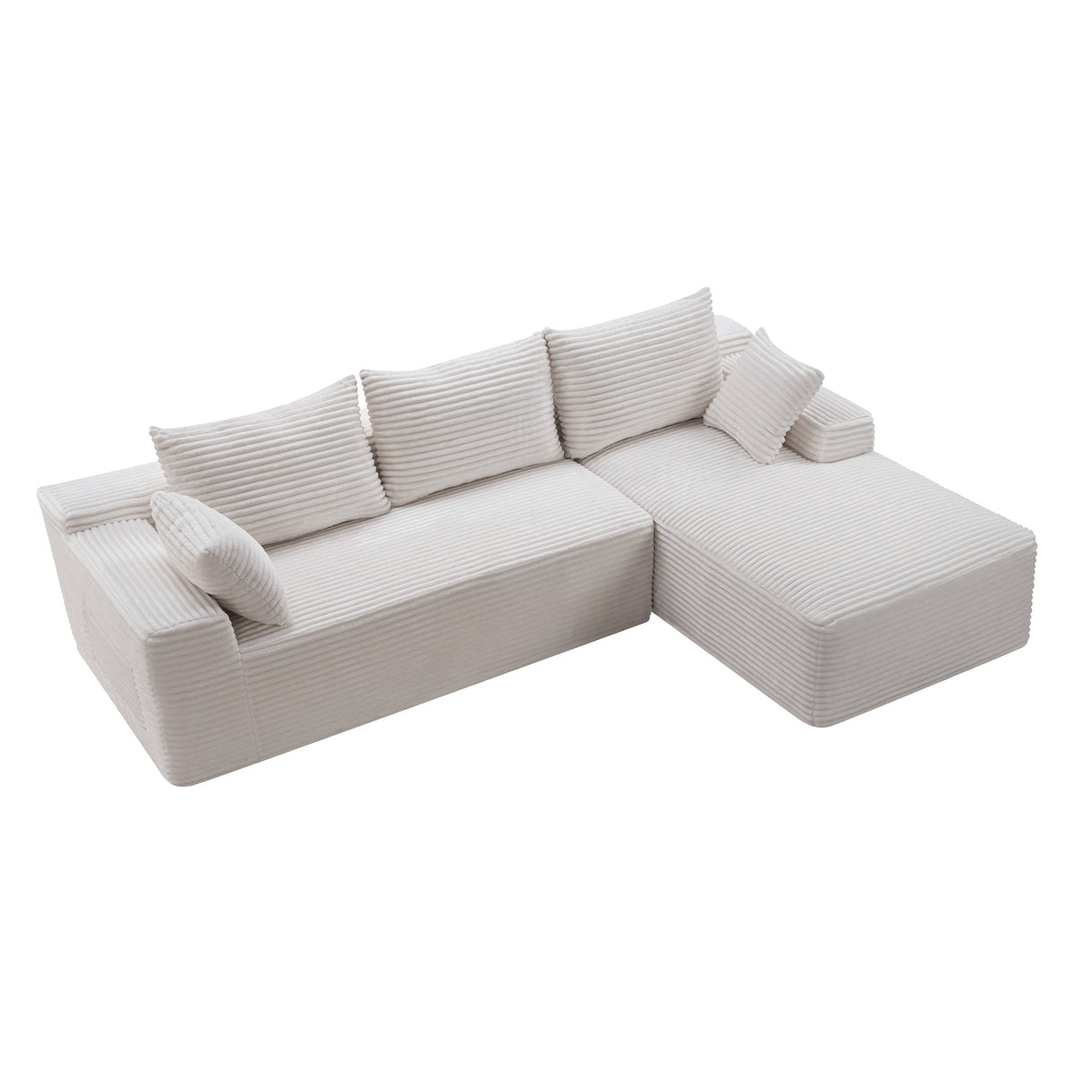 106.3" Cloud Modular Sectional Sofa Couch with L-Shape Chaise,Modern Minimalist Upholstered Couches for Living Room Bedroom,Deep Seat Corner Couch,No Assembly Required - Sonkuki