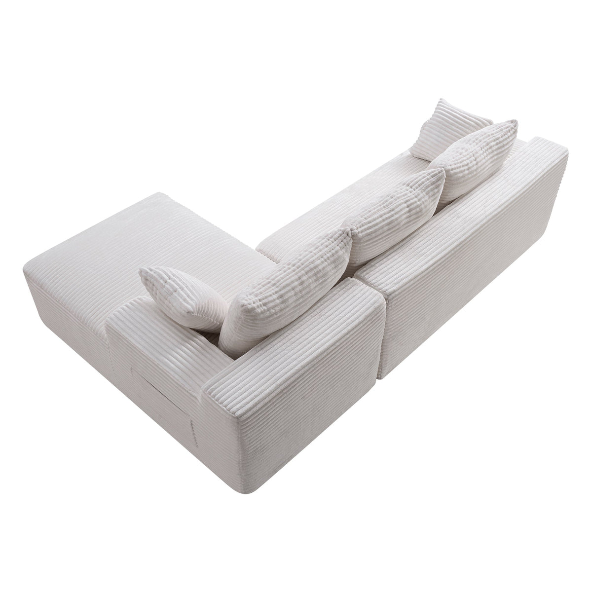 106.3" Cloud Modular Sectional Sofa Couch with L-Shape Chaise,Modern Minimalist Upholstered Couches for Living Room Bedroom,Deep Seat Corner Couch,No Assembly Required - Sonkuki