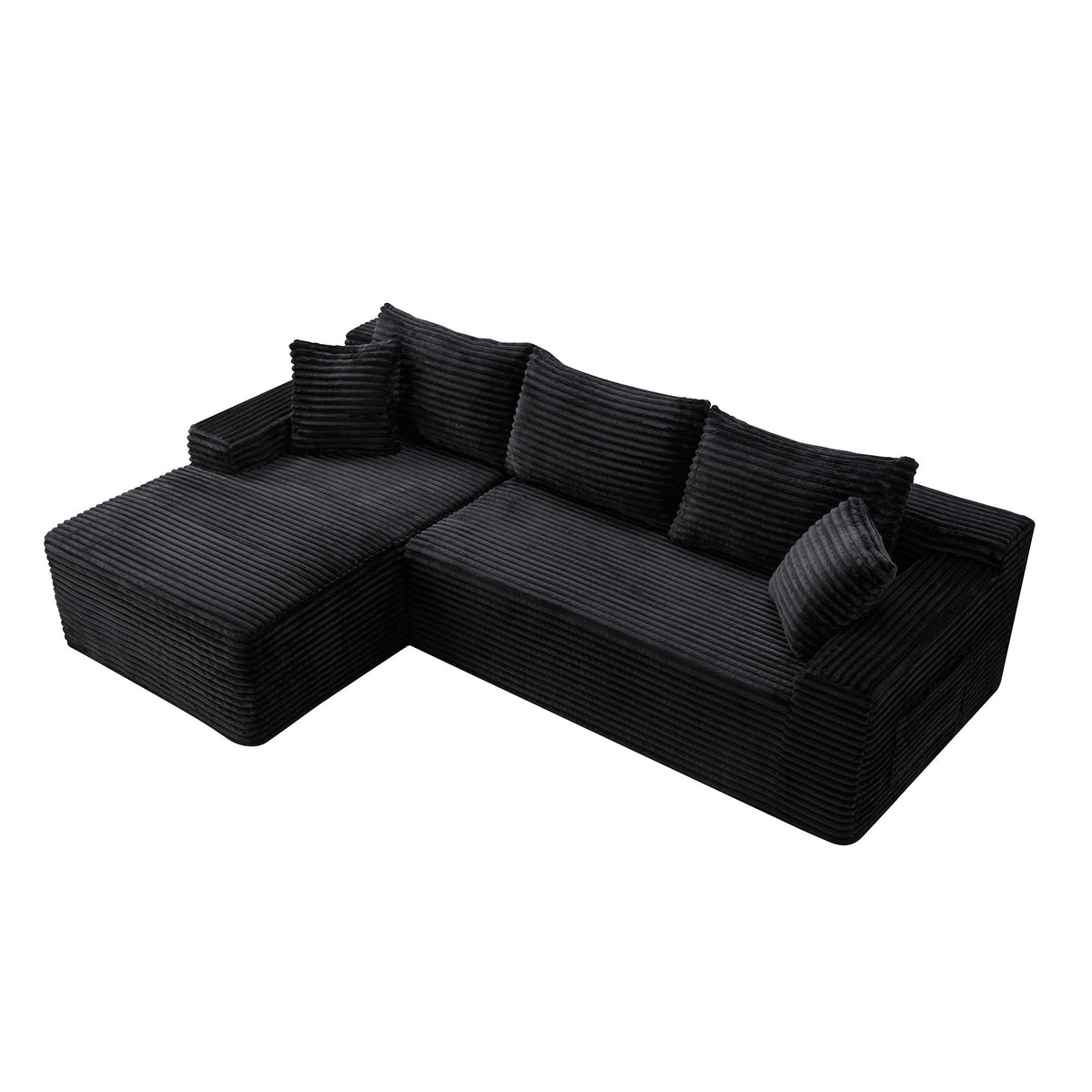 106.3" Cloud Modular Sectional Sofa Couch with L-Shape Chaise,Modern Minimalist Upholstered Couches for Living Room Bedroom,Deep Seat Corner Couch,No Assembly Required - Sonkuki