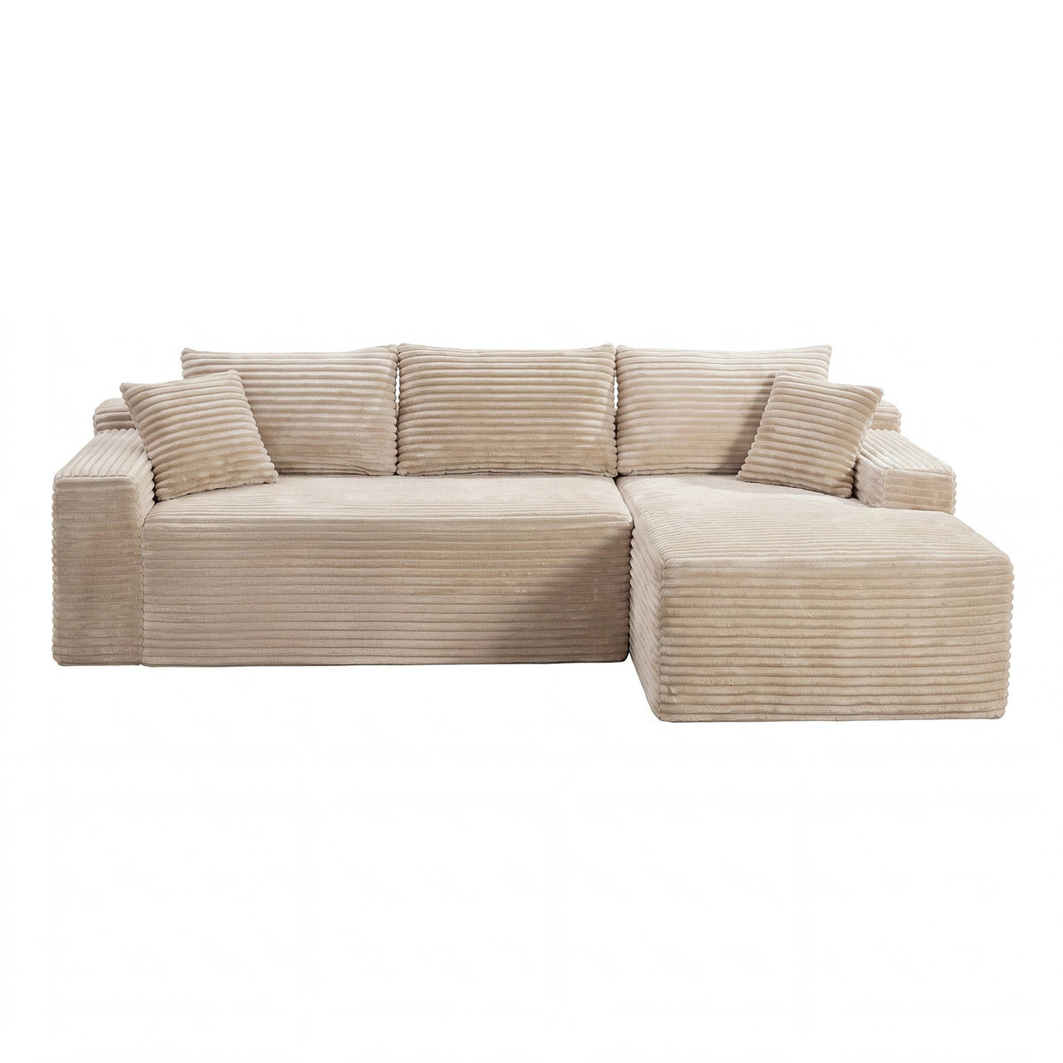 106.3" Cloud Modular Sectional Sofa Couch with L-Shape Chaise,Modern Minimalist Upholstered Couches for Living Room Bedroom,Deep Seat Corner Couch,No Assembly Required - Sonkuki