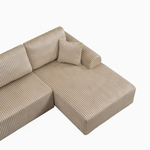 106.3" Cloud Modular Sectional Sofa Couch with L-Shape Chaise,Modern Minimalist Upholstered Couches for Living Room Bedroom,Deep Seat Corner Couch,No Assembly Required - Sonkuki