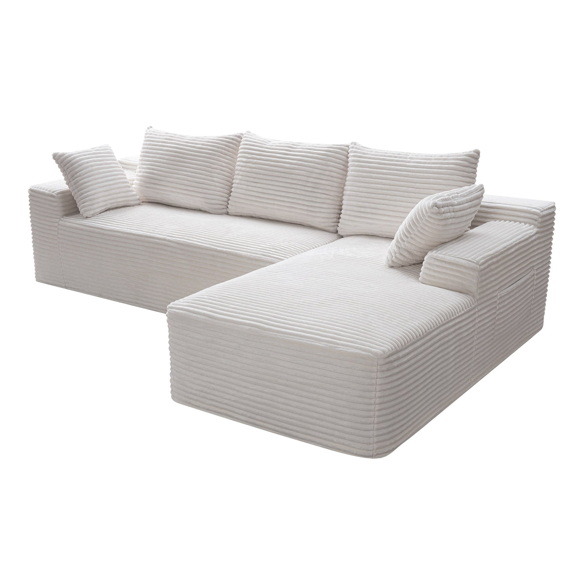 106.3" Cloud Modular Sectional Sofa Couch with L-Shape Chaise,Modern Minimalist Upholstered Couches for Living Room Bedroom,Deep Seat Corner Couch,No Assembly Required - Sonkuki