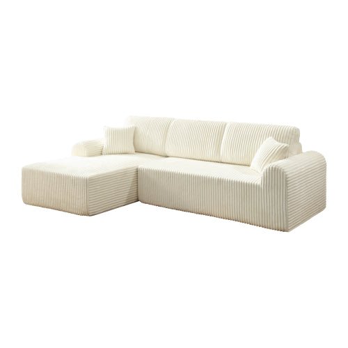 106.3" Cloud Modular Sectional Sofa Couch with L-Shape Chaise,Modern Minimalist Upholstered Couches for Living Room Bedroom,Deep Seat Corner Couch,No Assembly Required - Sonkuki