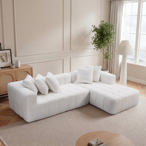 106.3" Cloud Modular Sectional Sofa Couch with L-Shape Chaise,Modern Minimalist Upholstered Couches for Living Room Bedroom,Deep Seat Corner Couch,No Assembly Required - Sonkuki