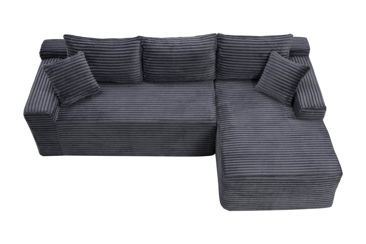 106.3" Cloud Modular Sectional Sofa Couch with L-Shape Chaise,Modern Minimalist Upholstered Couches for Living Room Bedroom,Deep Seat Corner Couch,No Assembly Required - Sonkuki