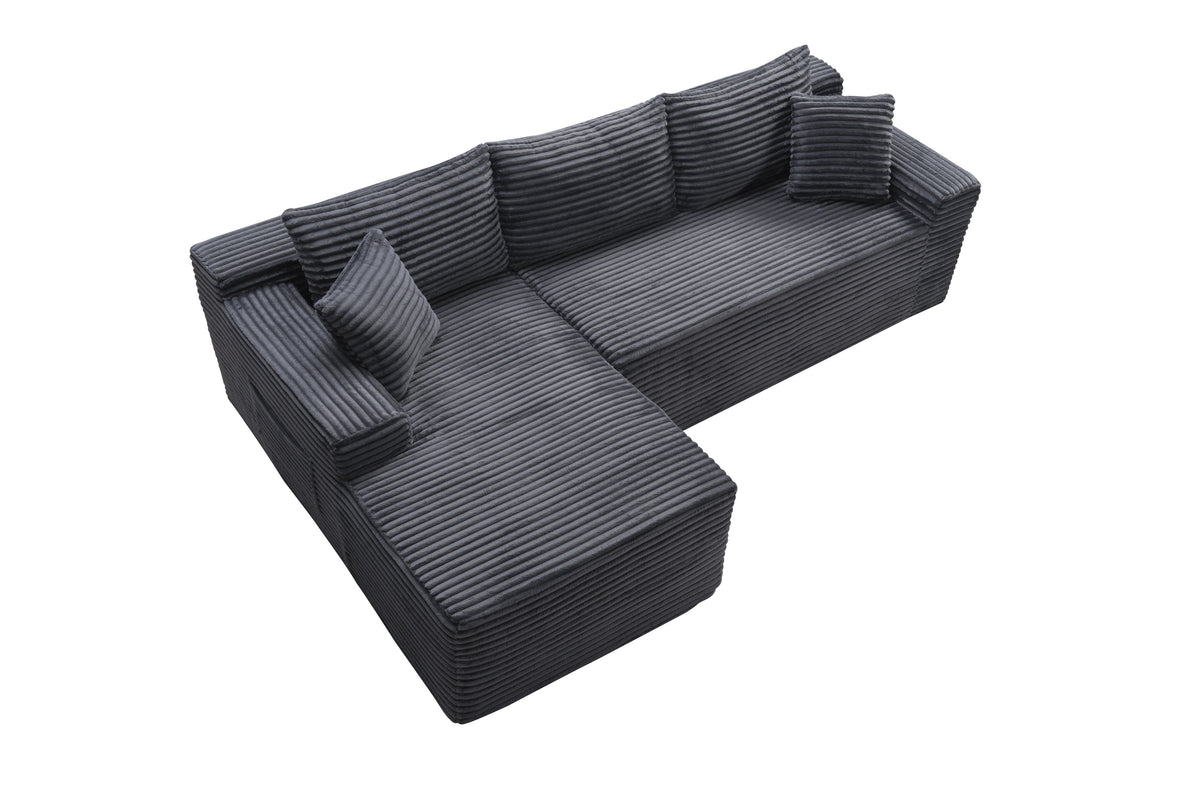 106.3" Cloud Modular Sectional Sofa Couch with L-Shape Chaise,Modern Minimalist Upholstered Couches for Living Room Bedroom,Deep Seat Corner Couch,No Assembly Required - Sonkuki