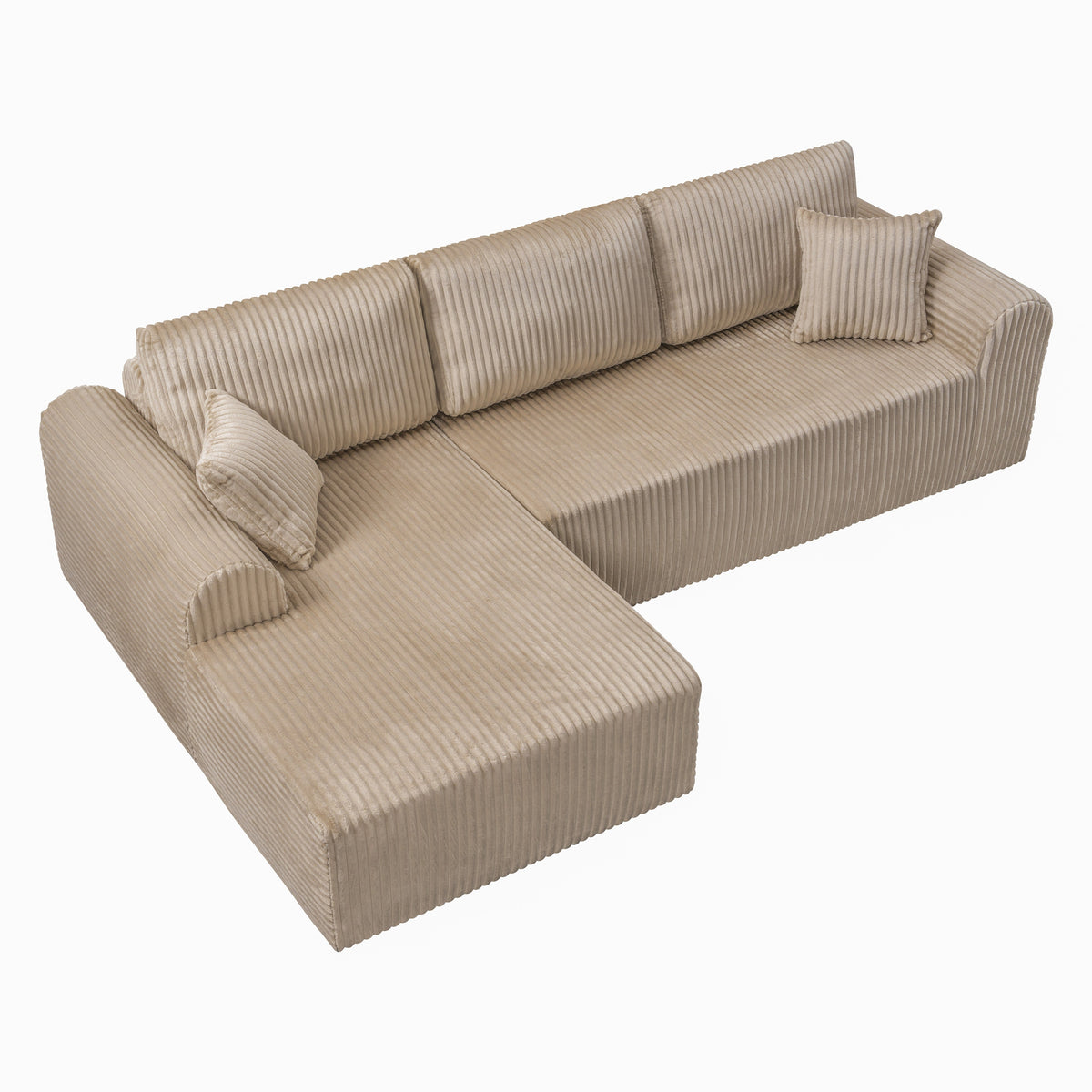 106.3" Cloud Modular Sectional Sofa Couch with L-Shape Chaise,Modern Minimalist Upholstered Couches for Living Room Bedroom,Deep Seat Corner Couch,No Assembly Required - Sonkuki