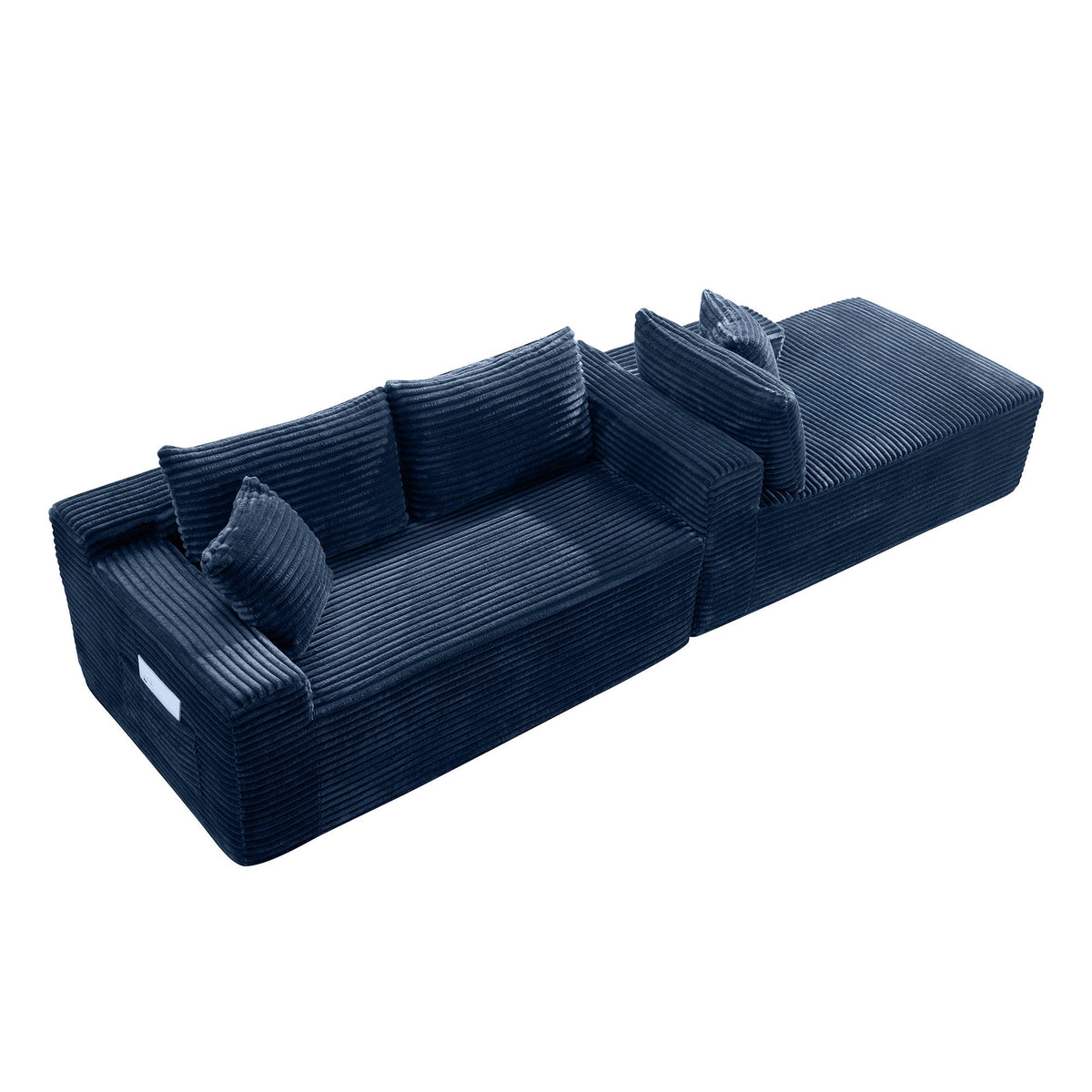 106.3" Cloud Modular Sectional Sofa Couch with L-Shape Chaise,Modern Minimalist Upholstered Couches for Living Room Bedroom,Deep Seat Corner Couch,No Assembly Required - Sonkuki