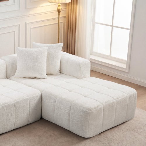 106.3" Cloud Modular Sectional Sofa Couch with L-Shape Chaise,Modern Minimalist Upholstered Couches for Living Room Bedroom,Deep Seat Corner Couch,No Assembly Required - Sonkuki