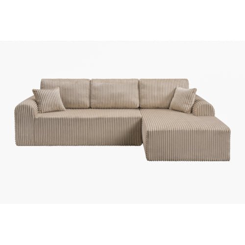 106.3" Cloud Modular Sectional Sofa Couch with L-Shape Chaise,Modern Minimalist Upholstered Couches for Living Room Bedroom,Deep Seat Corner Couch,No Assembly Required - Sonkuki