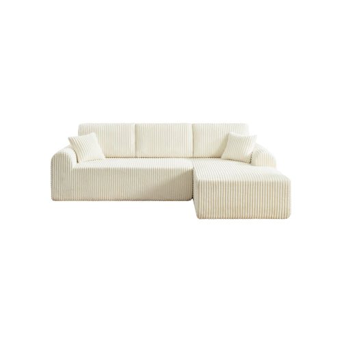 106.3" Cloud Modular Sectional Sofa Couch with L-Shape Chaise,Modern Minimalist Upholstered Couches for Living Room Bedroom,Deep Seat Corner Couch,No Assembly Required - Sonkuki