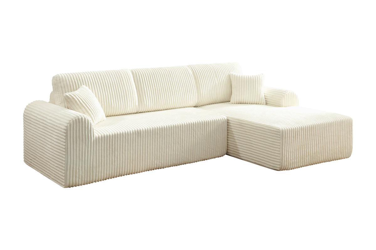 106.3" Cloud Modular Sectional Sofa Couch with L-Shape Chaise,Modern Minimalist Upholstered Couches for Living Room Bedroom,Deep Seat Corner Couch,No Assembly Required - Sonkuki
