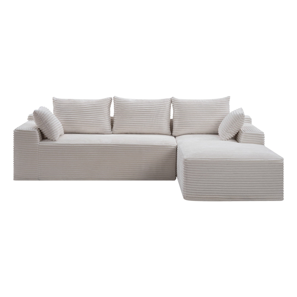 106.3" Cloud Modular Sectional Sofa Couch with L-Shape Chaise,Modern Minimalist Upholstered Couches for Living Room Bedroom,Deep Seat Corner Couch,No Assembly Required - Sonkuki