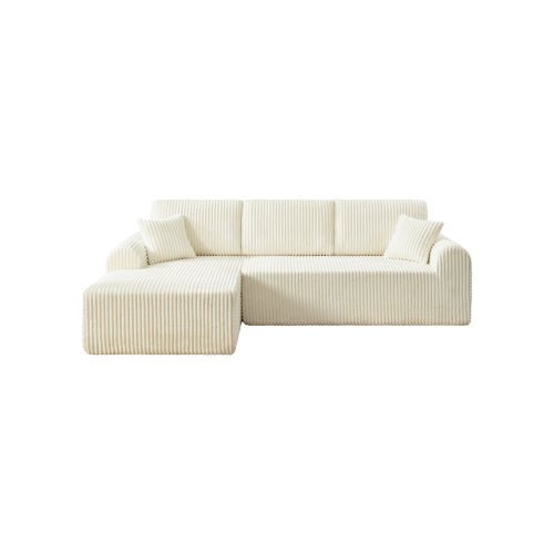 106.3" Cloud Modular Sectional Sofa Couch with L-Shape Chaise,Modern Minimalist Upholstered Couches for Living Room Bedroom,Deep Seat Corner Couch,No Assembly Required - Sonkuki