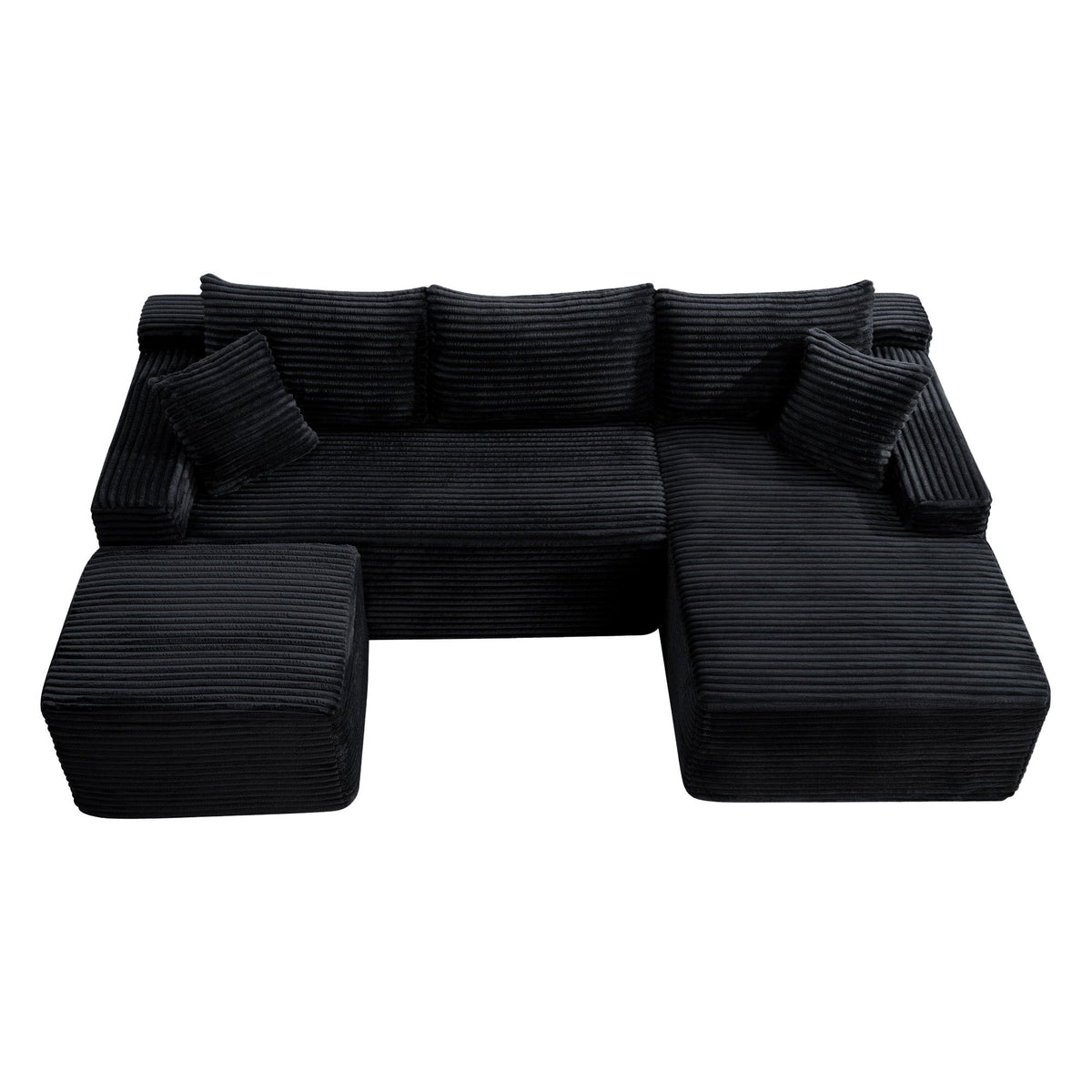 106.3" U-Shaped Cloud Sectional Sofa with Deep Seat,No Assembly Required,Modular Couches Sleeper for Living Room,Bedroom,Apartment - Sonkuki