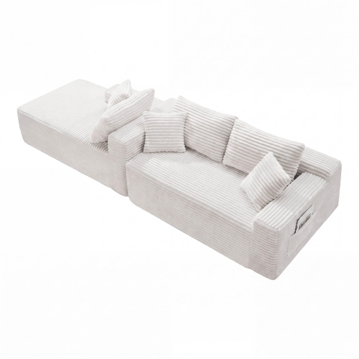 106.3" U-Shaped Cloud Sectional Sofa with Deep Seat,No Assembly Required,Modular Couches Sleeper for Living Room,Bedroom,Apartment - Sonkuki