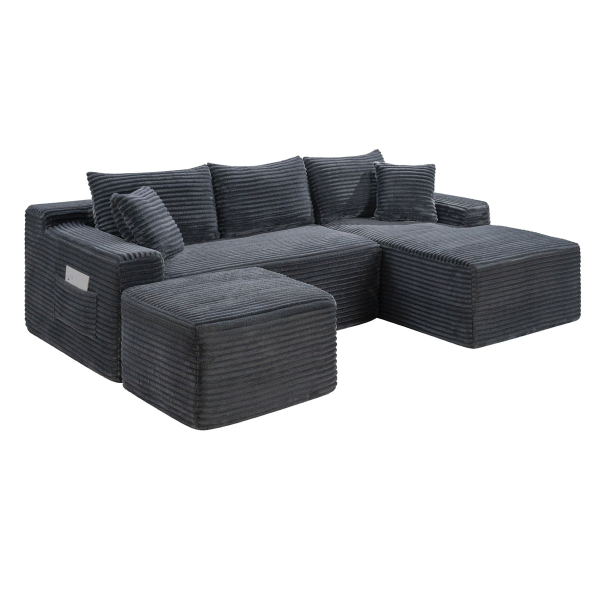 106.3" U-Shaped Cloud Sectional Sofa with Deep Seat,No Assembly Required,Modular Couches Sleeper for Living Room,Bedroom,Apartment - Sonkuki
