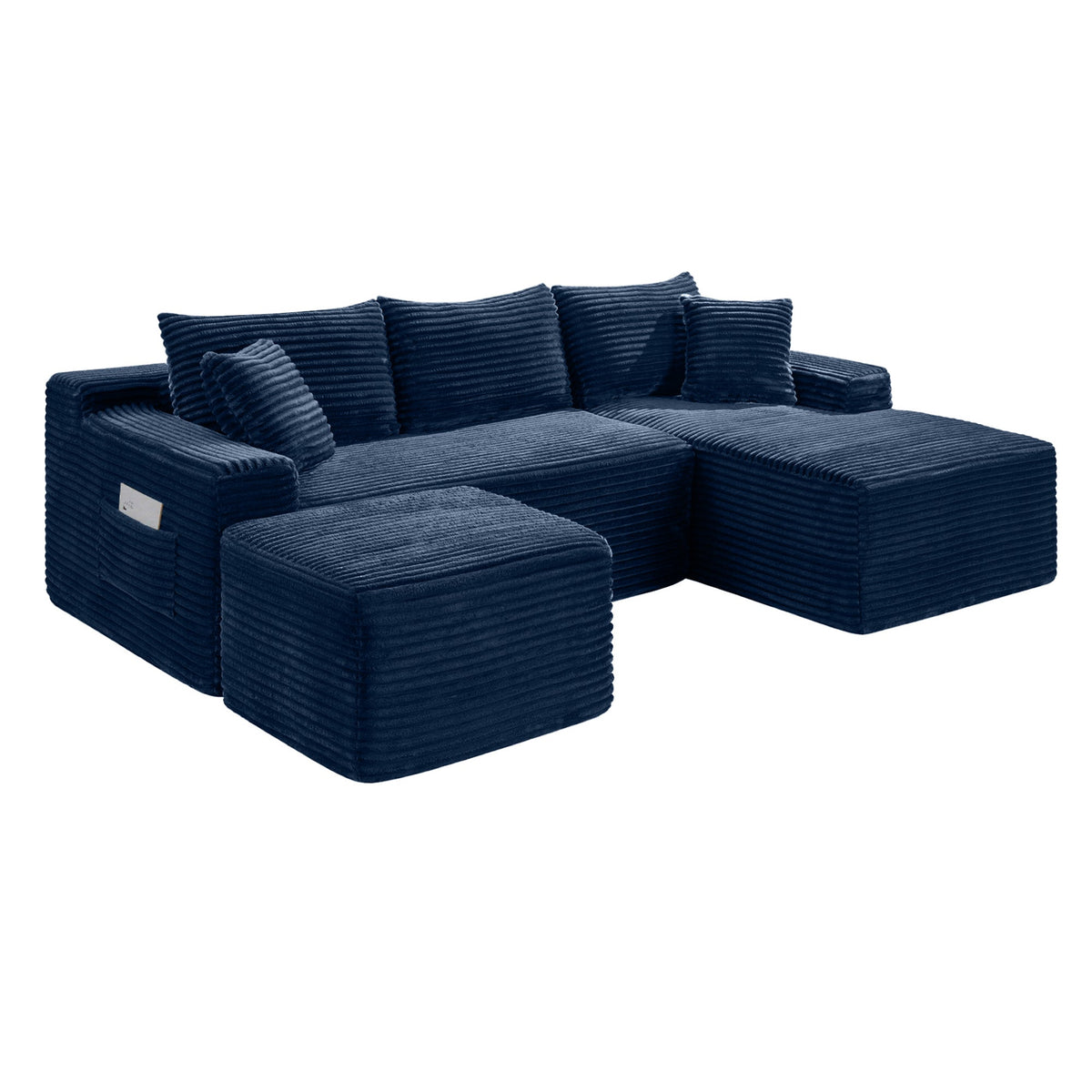 106.3" U-Shaped Cloud Sectional Sofa with Deep Seat,No Assembly Required,Modular Couches Sleeper for Living Room,Bedroom,Apartment - Sonkuki