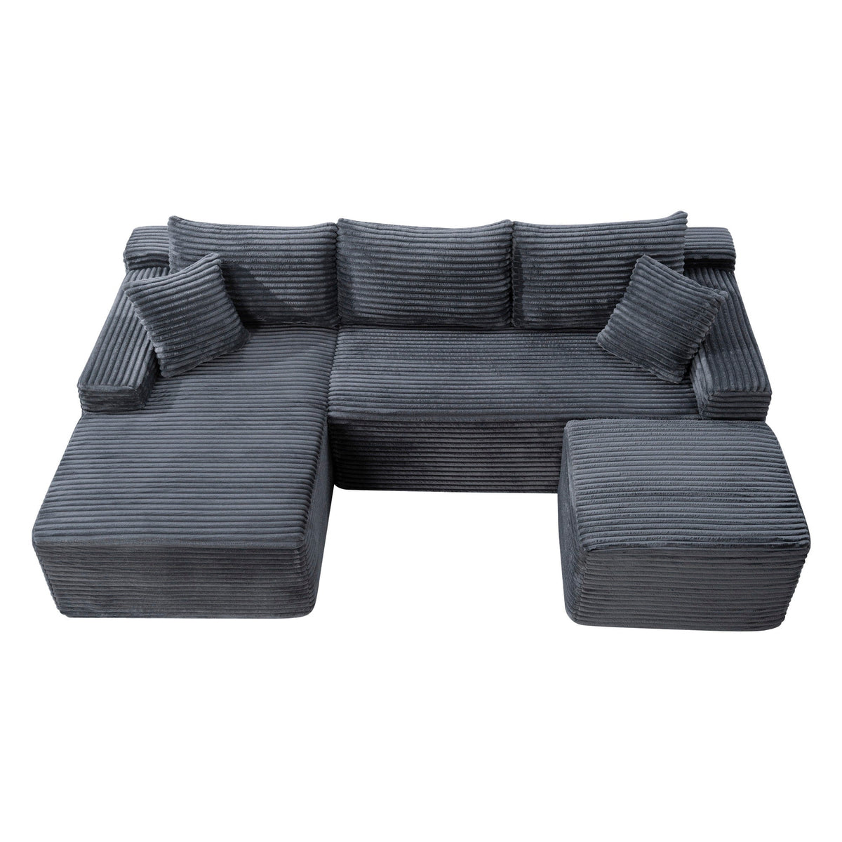 106.3" U-Shaped Cloud Sectional Sofa with Deep Seat,No Assembly Required,Modular Couches Sleeper for Living Room,Bedroom,Apartment - Sonkuki