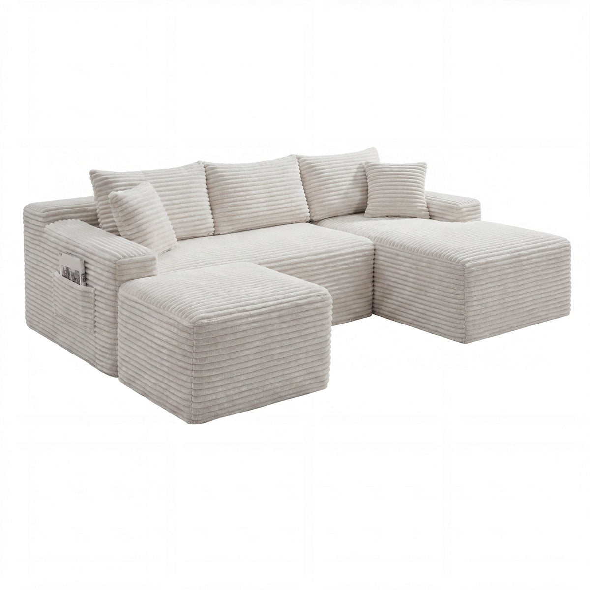 106.3" U-Shaped Cloud Sectional Sofa with Deep Seat,No Assembly Required,Modular Couches Sleeper for Living Room,Bedroom,Apartment - Sonkuki