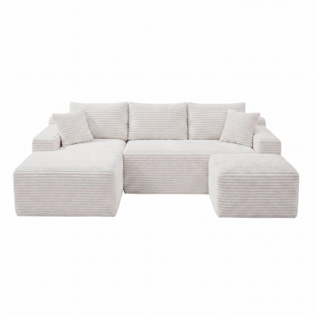 106.3" U-Shaped Cloud Sectional Sofa with Deep Seat,No Assembly Required,Modular Couches Sleeper for Living Room,Bedroom,Apartment - Sonkuki