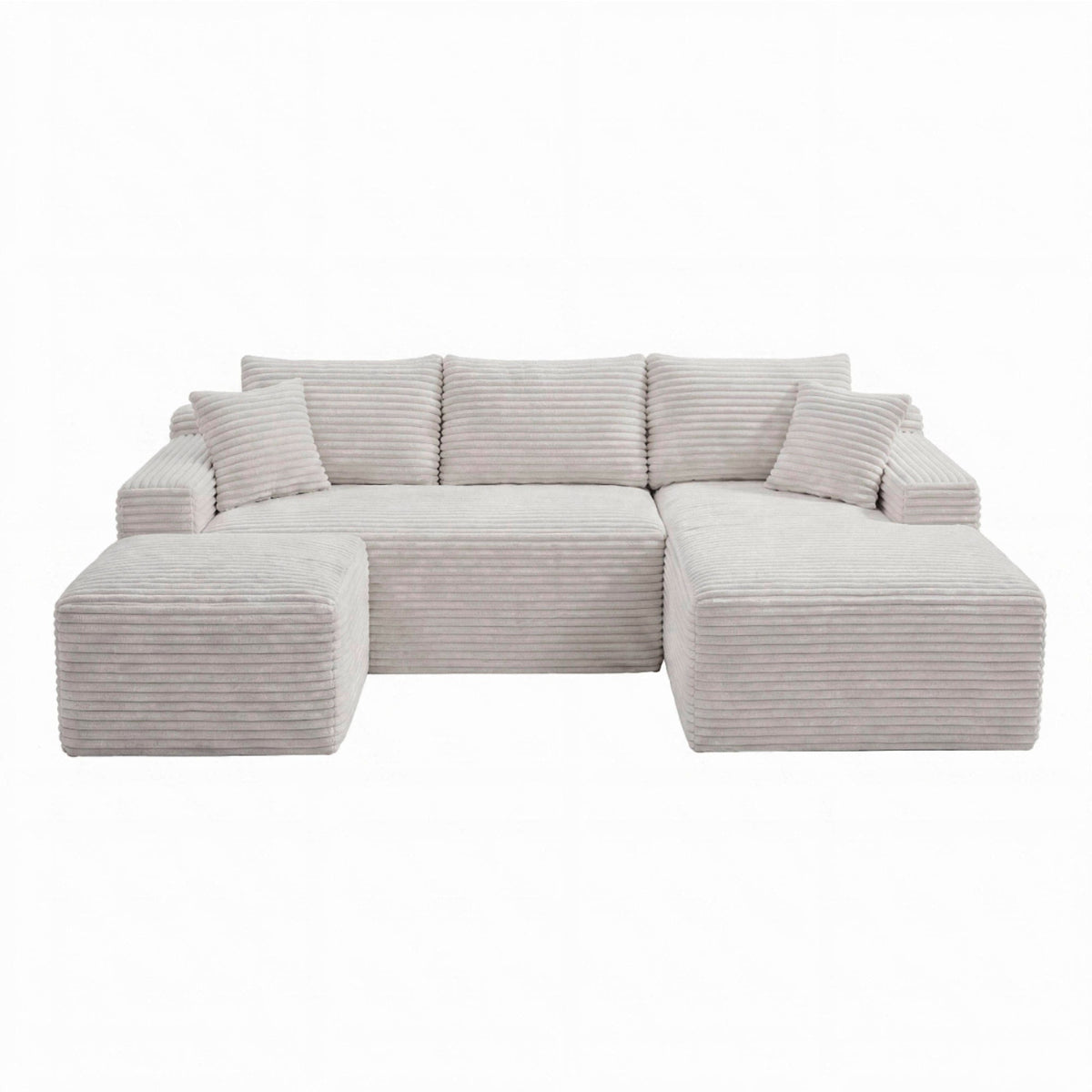 106.3" U-Shaped Cloud Sectional Sofa with Deep Seat,No Assembly Required,Modular Couches Sleeper for Living Room,Bedroom,Apartment - Sonkuki