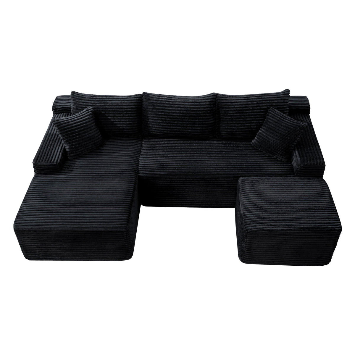 106.3" U-Shaped Cloud Sectional Sofa with Deep Seat,No Assembly Required,Modular Couches Sleeper for Living Room,Bedroom,Apartment - Sonkuki