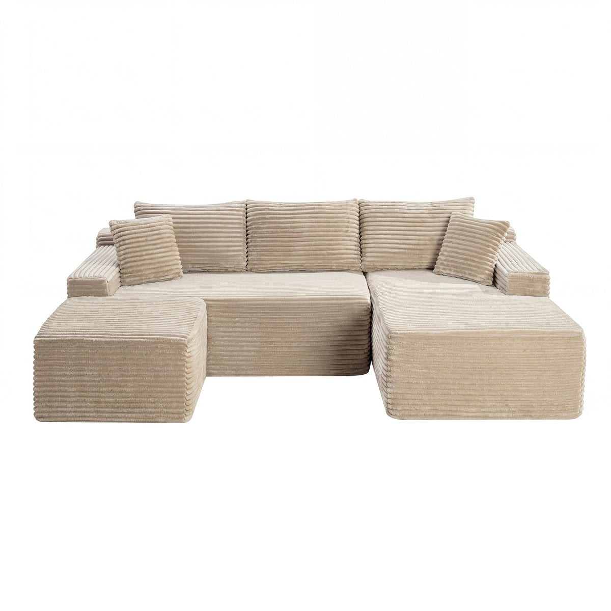 106.3" U-Shaped Cloud Sectional Sofa with Deep Seat,No Assembly Required,Modular Couches Sleeper for Living Room,Bedroom,Apartment - Sonkuki