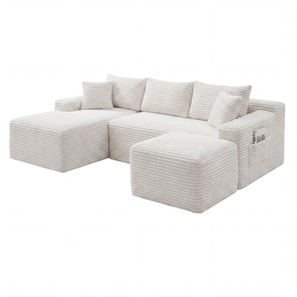 106.3" U-Shaped Cloud Sectional Sofa with Deep Seat,No Assembly Required,Modular Couches Sleeper for Living Room,Bedroom,Apartment - Sonkuki