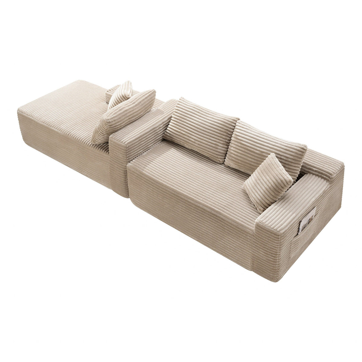 106.3" U-Shaped Cloud Sectional Sofa with Deep Seat,No Assembly Required,Modular Couches Sleeper for Living Room,Bedroom,Apartment - Sonkuki