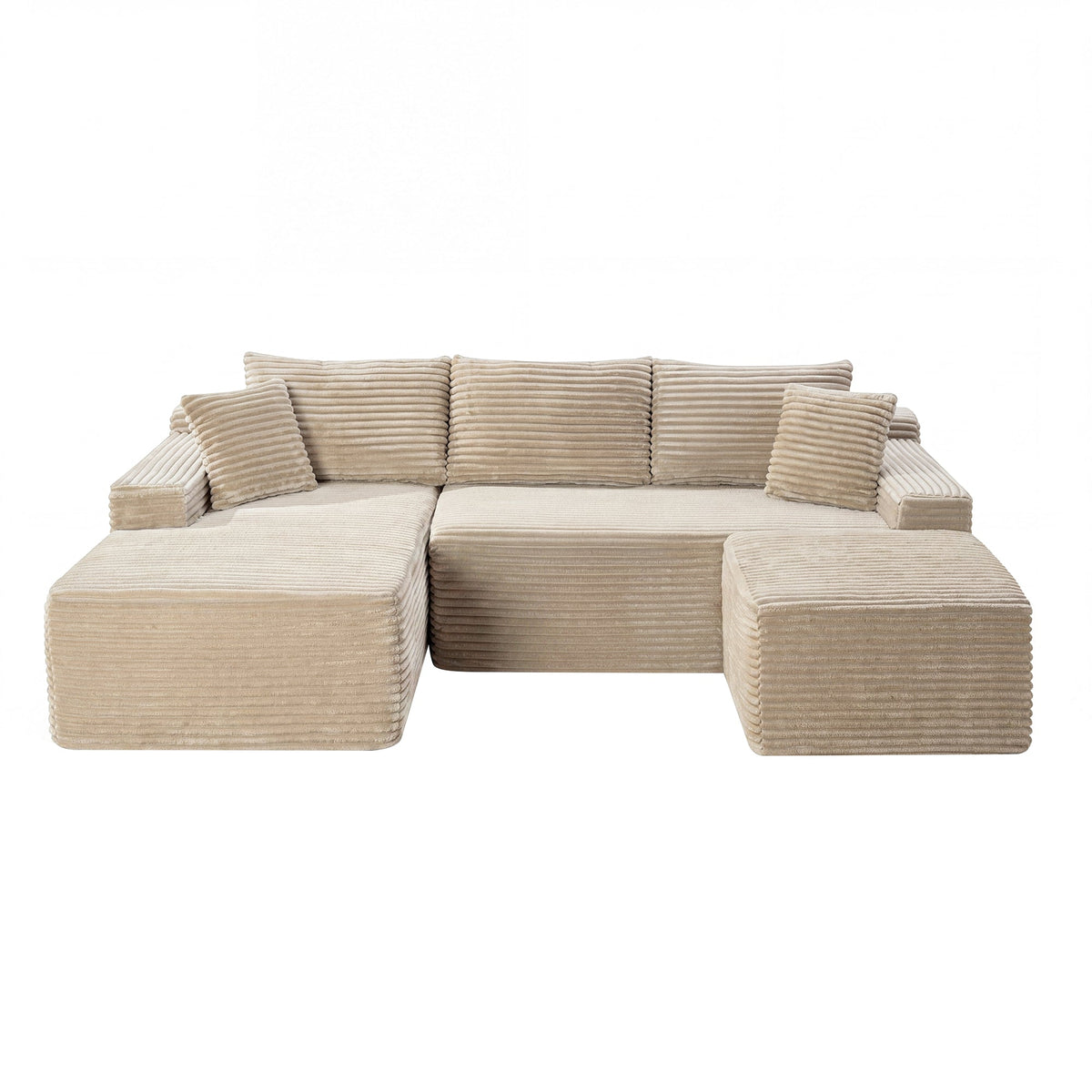106.3" U-Shaped Cloud Sectional Sofa with Deep Seat,No Assembly Required,Modular Couches Sleeper for Living Room,Bedroom,Apartment - Sonkuki