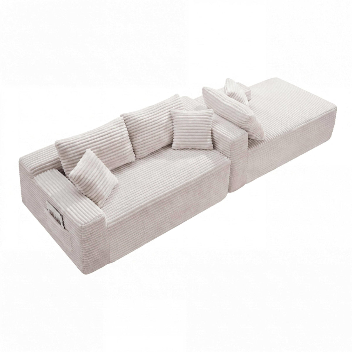 106.3" U-Shaped Cloud Sectional Sofa with Deep Seat,No Assembly Required,Modular Couches Sleeper for Living Room,Bedroom,Apartment - Sonkuki