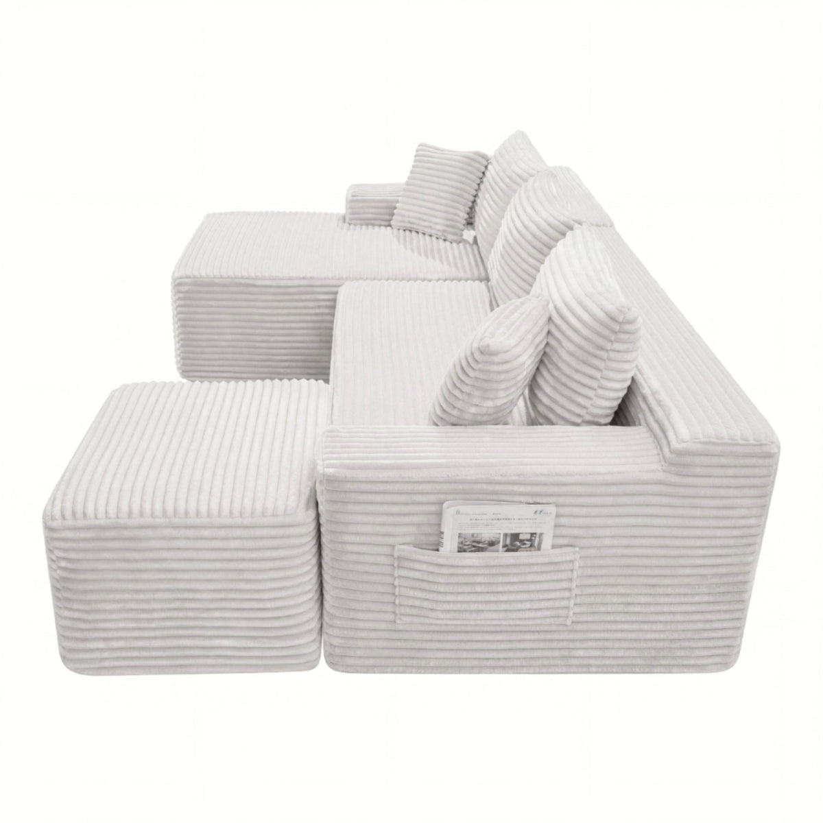 106.3" U-Shaped Cloud Sectional Sofa with Deep Seat,No Assembly Required,Modular Couches Sleeper for Living Room,Bedroom,Apartment - Sonkuki