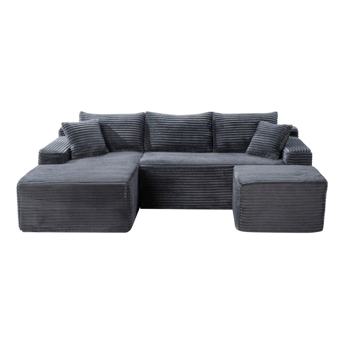 106.3" U-Shaped Cloud Sectional Sofa with Deep Seat,No Assembly Required,Modular Couches Sleeper for Living Room,Bedroom,Apartment - Sonkuki