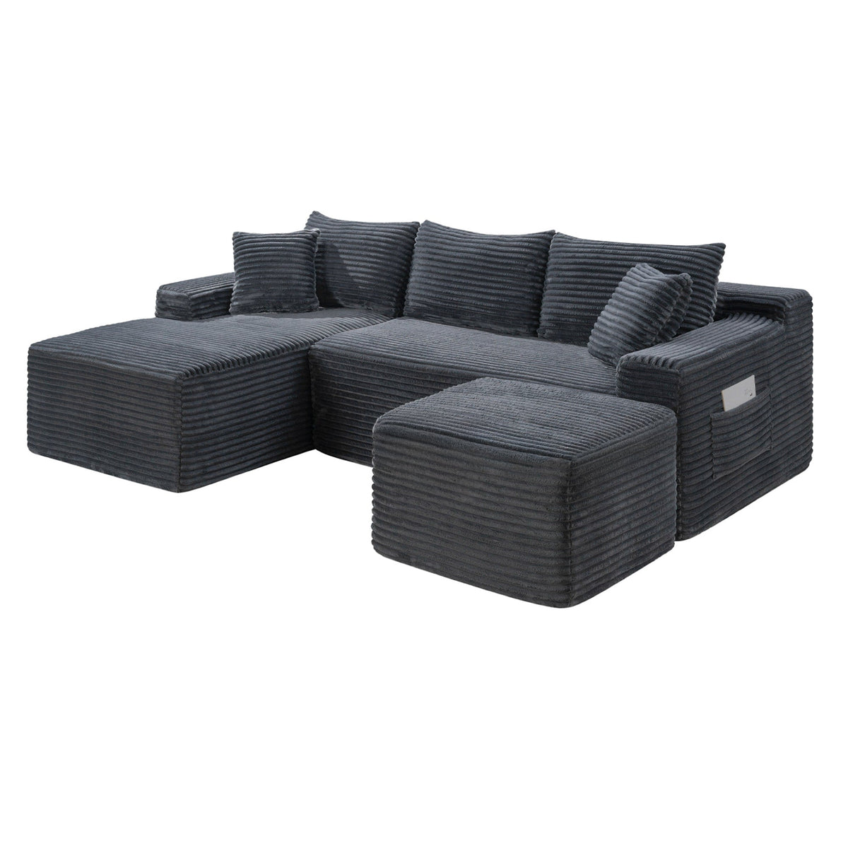 106.3" U-Shaped Cloud Sectional Sofa with Deep Seat,No Assembly Required,Modular Couches Sleeper for Living Room,Bedroom,Apartment - Sonkuki